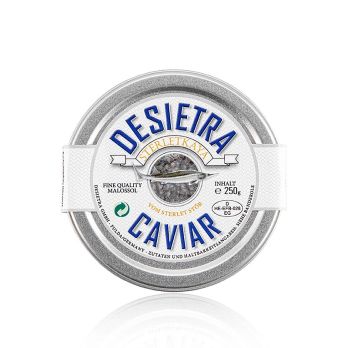 Desietra Sterletkaya Kaviar vom Sterlet Stör, Aquakultur Deutschland, 250 g