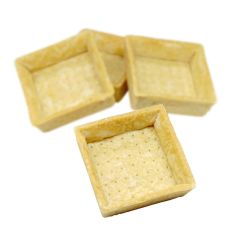 Snack-Tartelettes, quadratisch, 7x7cm, 1,8cm hoch, hell, salzig, vegan, 3,27 kg, 120 St