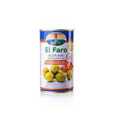 Grüne Oliven, mit Habanero Chili, El Faro, 350 g