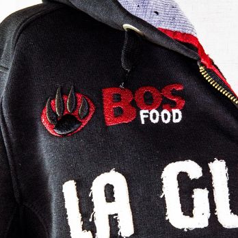 BOS FOOD EDITION Kapuzenjacke La Guajiro, schwarz/rot, Herren Gr. 5XL, 1 St