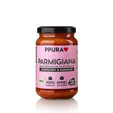 Ppura Sugo Parmigiana - mit Auberginen, Tomaten und Parmesan, BIO, 340 g