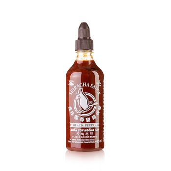 Chili-Sauce - Sriracha, scharf, mit schwarzem Pfeffer, scharf, Flying Goose, 455 ml