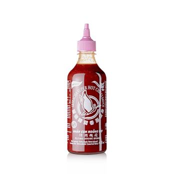 Chili-Sauce - Sriracha ohne MSG, sehr scharf, Squeeze Flasche, Flying Goose, 455 ml