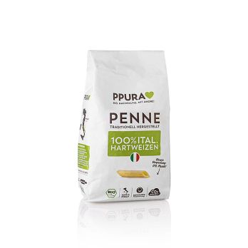 Ppura Penne Nudeln aus italienischem Hartweizen, BIO, 500 g