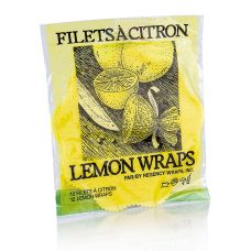 The Original Lemon Wraps - Zitronenserviertuch, gelb, mit grüner Krawatte, 12 St