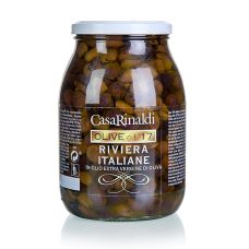 Schwarze Oliven, ohne Kern (Snocciolate), in Olivenöl, Casa Rinaldi, 900 g
