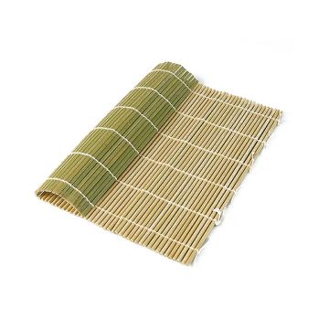 Bambus-Matte zur Sushi-Herstellung (ca. 27cm x 27cm, grünlich) flache Stäbchen, 1 St