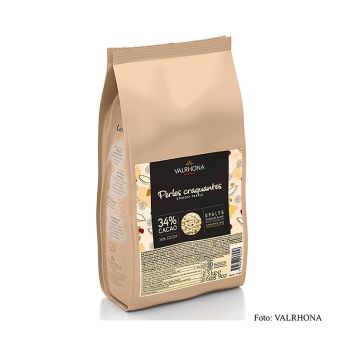 Valrhona Knusprige Perlen, Getreidefüllung mit Opalys Schokoüberzug, weiß, 3 kg