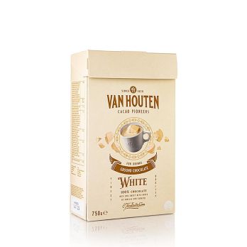 Van Houten Ground White Chocolate, Trinkschokoladen Pulver, 750 g