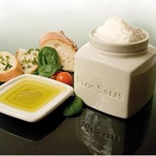Tisch-Salz-Gefäß Flos Salis®, groß, Flor de Sal-Auslese &Olivenöldippschälchen, 225 g, 2 tlg.