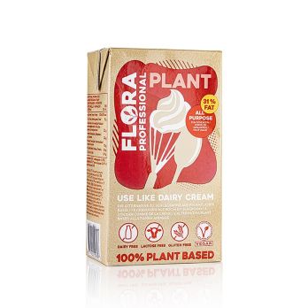 Flora Professional Plant Schlagcreme, veganer Sahneersatz, 31% Fett, 1 l