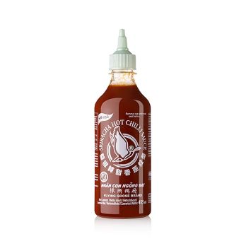 Chili-Sauce - Sriracha ohne MSG, scharf, Squeeze Flasche, Flying Goose, 455 g