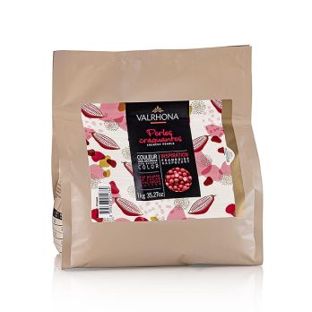 Valrhona Knusprige Perlen, Getreidefüllung mit Inspiration Himbeere, rot, 1 kg