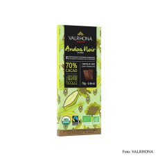 Valrhona Andoa Noire, Couverture dunkel, Tafel, 70 % Kakao, BIO, 70 g